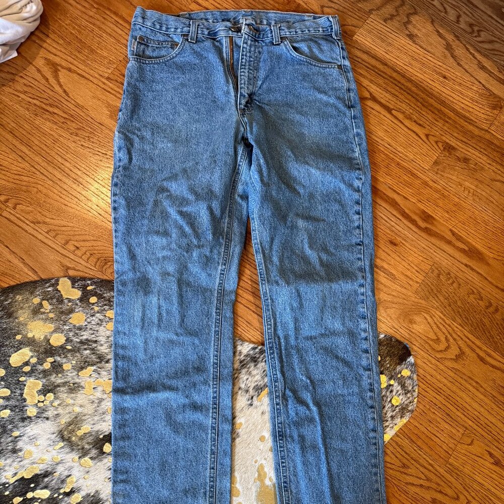 Carhartt 34 X 34 Blue Zip jeans